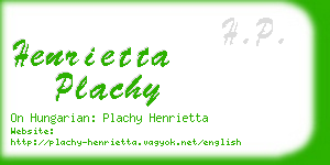 henrietta plachy business card